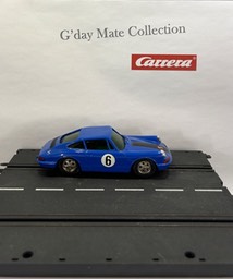 40412 Porsche 911 - blau - Rauchglas - schwarzer Streifen auf Haube - Nr6 - F16 chrom