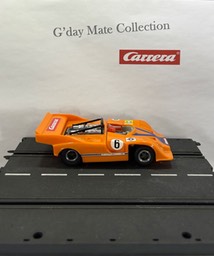 40475 Porsche Turbo - orange - blaue Streifen - Motor chrom - Nr6 - F21 grau-schwarz