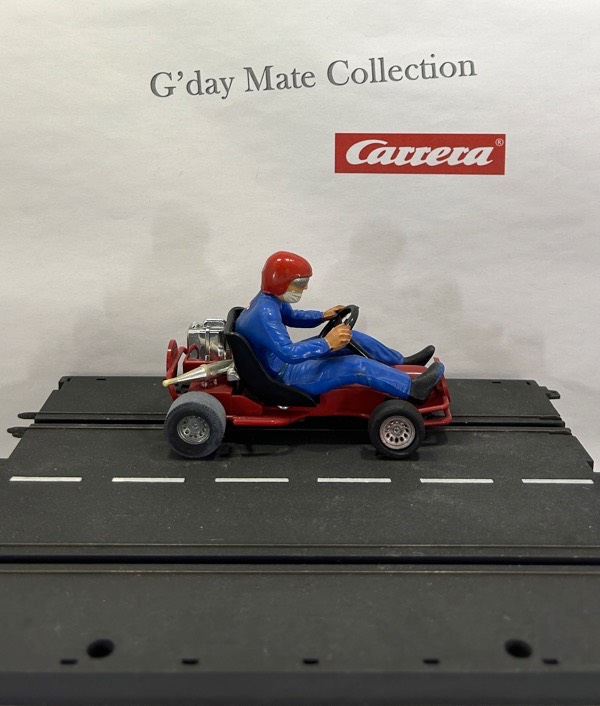 40485-2 Go-Cart - Fahrer blau - breites Chassis - Kanister chrom - Nr - F4 grau