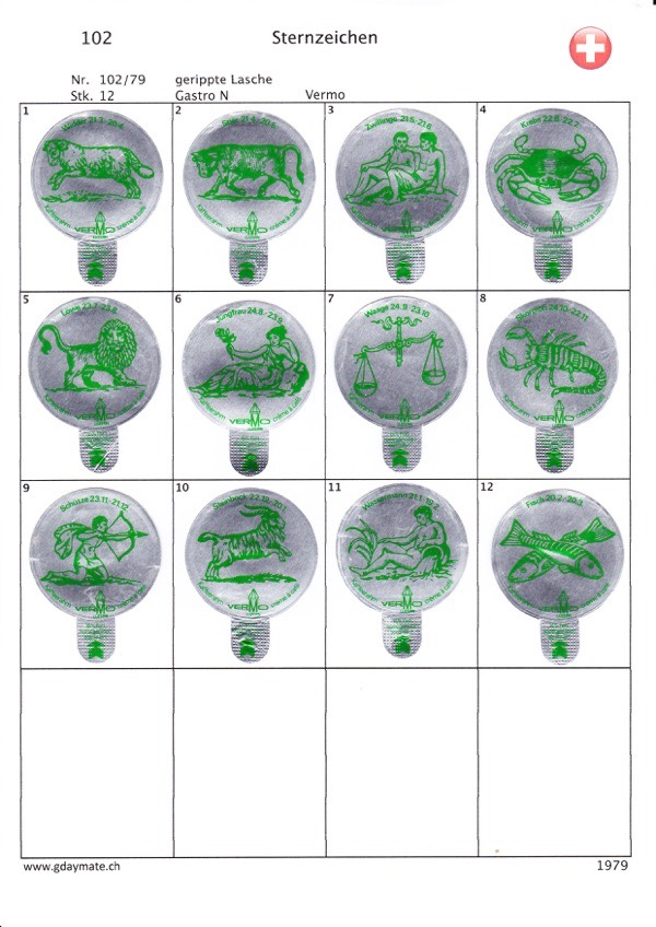 SUI_79-102 102-N Sternzeichen silber-grün 1-12 grL