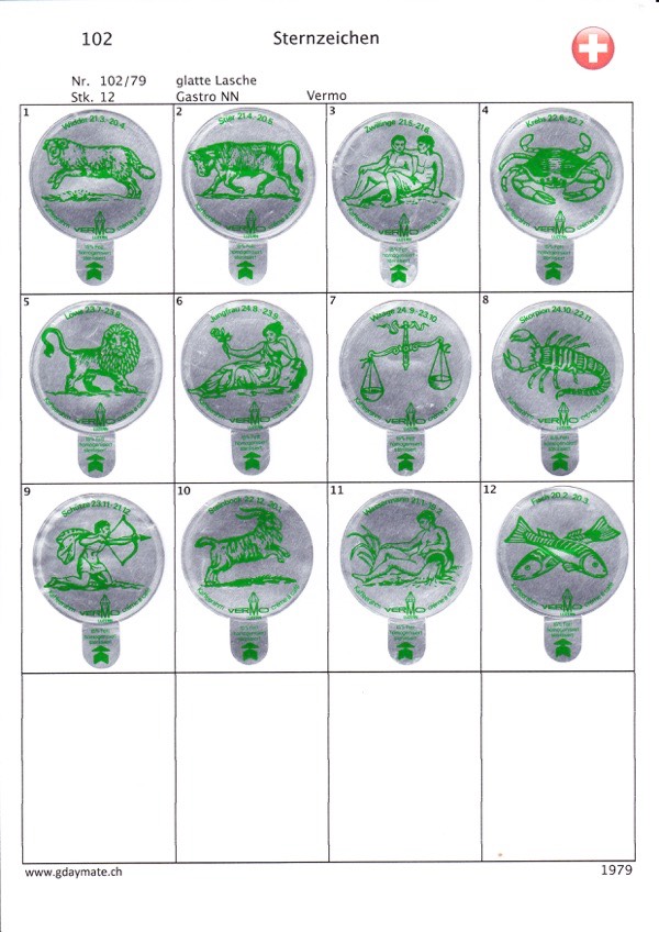 SUI_79-102 102-NN Sternzeichen silber-grün 1-12 glL