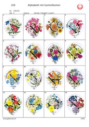 SUI_91-109 109-A Alphabeth mit Gartenblumen 1-16-V