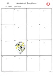 SUI_91-109 109-D Alphabeth mit Gartenblumen 1-16-V